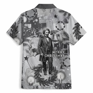 Frederick Douglass Christmas Hawaiian Shirt Vintage Portrait Vintage Newspaper Collage Liberty Bell