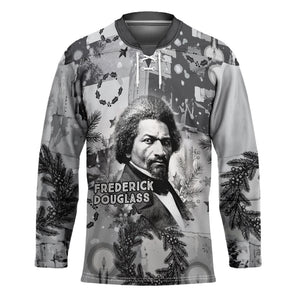 Frederick Douglass Christmas Hockey Jersey Vintage Portrait Vintage Newspaper Collage Liberty Bell