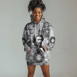 Frederick Douglass Christmas Hoodie Dress Vintage Portrait Vintage Newspaper Collage Liberty Bell