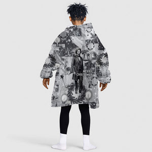 Frederick Douglass Christmas Kid Wearable Blanket Hoodie Vintage Portrait Vintage Newspaper Collage Liberty Bell