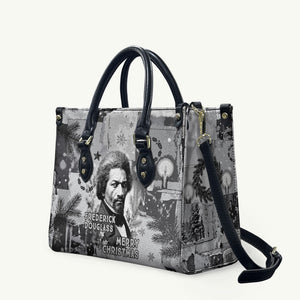 Frederick Douglass Christmas Leather Bag Vintage Portrait Vintage Newspaper Collage Liberty Bell