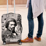 Frederick Douglass Christmas Luggage Cover Vintage Portrait Vintage Newspaper Collage Liberty Bell