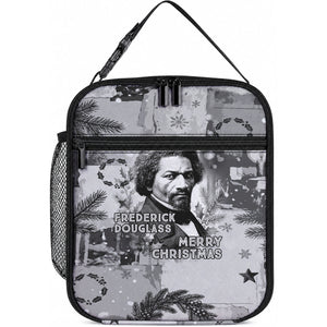 Frederick Douglass Christmas Lunch Bag Vintage Portrait Vintage Newspaper Collage Liberty Bell