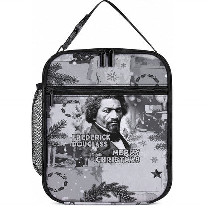 Frederick Douglass Christmas Lunch Bag Vintage Portrait Vintage Newspaper Collage Liberty Bell
