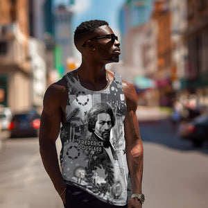Frederick Douglass Christmas Men Tank Top Vintage Portrait Vintage Newspaper Collage Liberty Bell