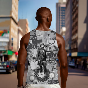 Frederick Douglass Christmas Men Tank Top Vintage Portrait Vintage Newspaper Collage Liberty Bell