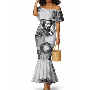 Frederick Douglass Christmas Mermaid Dress Vintage Portrait Vintage Newspaper Collage Liberty Bell
