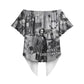 Frederick Douglass Christmas Off Shoulder Wrap Waist Top Vintage Portrait Vintage Newspaper Collage Liberty Bell