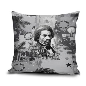 Frederick Douglass Christmas Pillow Cover Vintage Portrait Vintage Newspaper Collage Liberty Bell