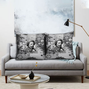 Frederick Douglass Christmas Pillow Cover Vintage Portrait Vintage Newspaper Collage Liberty Bell