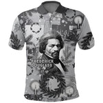Frederick Douglass Christmas Polo Shirt Vintage Portrait Vintage Newspaper Collage Liberty Bell