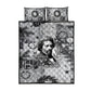 Frederick Douglass Christmas Quilt Bed Set Vintage Portrait Vintage Newspaper Collage Liberty Bell