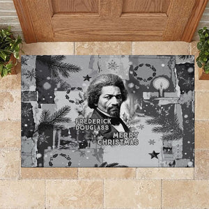 Frederick Douglass Christmas Rubber Doormat Vintage Portrait Vintage Newspaper Collage Liberty Bell