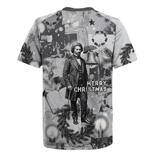 Frederick Douglass Christmas Rugby Jersey Vintage Portrait Vintage Newspaper Collage Liberty Bell
