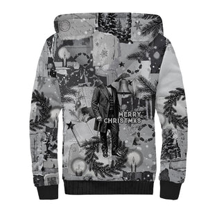 Frederick Douglass Christmas Sherpa Hoodie Vintage Portrait Vintage Newspaper Collage Liberty Bell