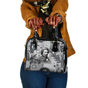 Frederick Douglass Christmas Shoulder Handbag Vintage Portrait Vintage Newspaper Collage Liberty Bell