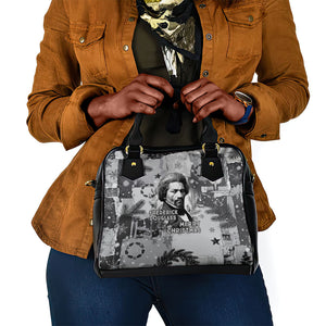 Frederick Douglass Christmas Shoulder Handbag Vintage Portrait Vintage Newspaper Collage Liberty Bell