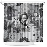 Frederick Douglass Christmas Shower Curtain Vintage Portrait Vintage Newspaper Collage Liberty Bell