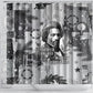 Frederick Douglass Christmas Shower Curtain Vintage Portrait Vintage Newspaper Collage Liberty Bell