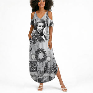 Frederick Douglass Christmas Summer Maxi Dress Vintage Portrait Vintage Newspaper Collage Liberty Bell