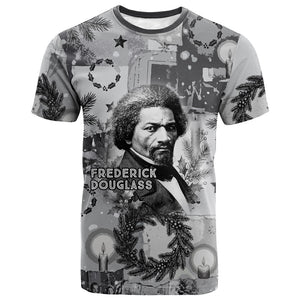 Frederick Douglass Christmas T shirt Vintage Portrait Vintage Newspaper Collage Liberty Bell