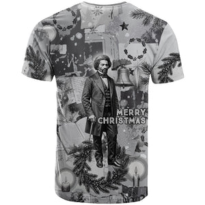 Frederick Douglass Christmas T shirt Vintage Portrait Vintage Newspaper Collage Liberty Bell