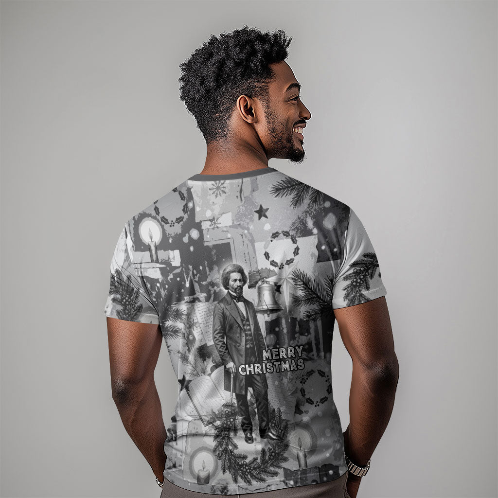 Frederick Douglass Christmas T shirt Vintage Portrait Vintage Newspaper Collage Liberty Bell