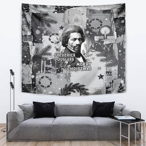 Frederick Douglass Christmas Tapestry Vintage Portrait Vintage Newspaper Collage Liberty Bell