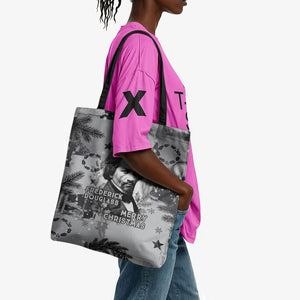 Frederick Douglass Christmas Tote Bag Vintage Portrait Vintage Newspaper Collage Liberty Bell