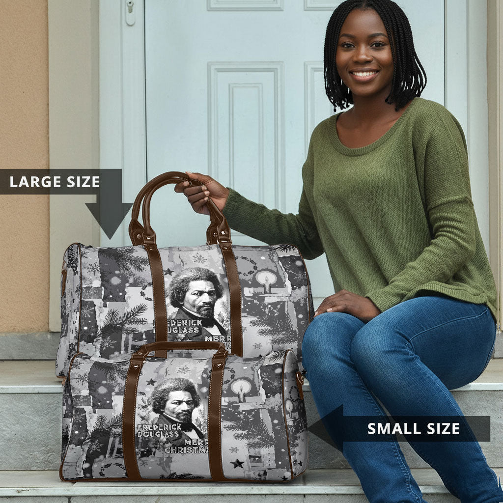 Frederick Douglass Christmas Travel Bag Vintage Portrait Vintage Newspaper Collage Liberty Bell