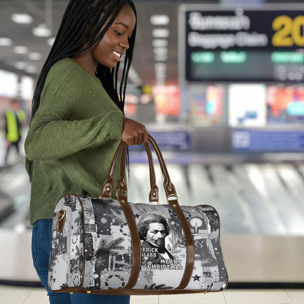 Frederick Douglass Christmas Travel Bag Vintage Portrait Vintage Newspaper Collage Liberty Bell
