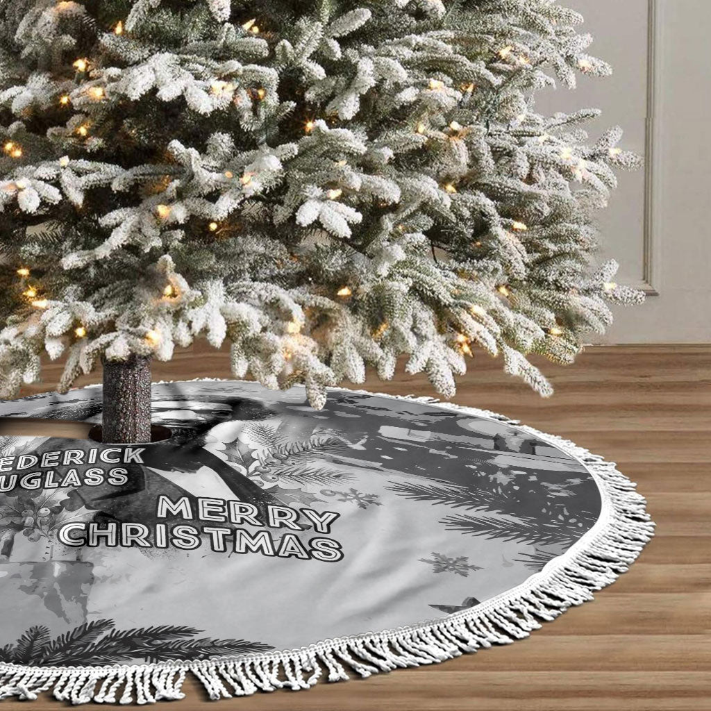 Frederick Douglass Christmas Tree Skirt Vintage Portrait Vintage Newspaper Collage Liberty Bell