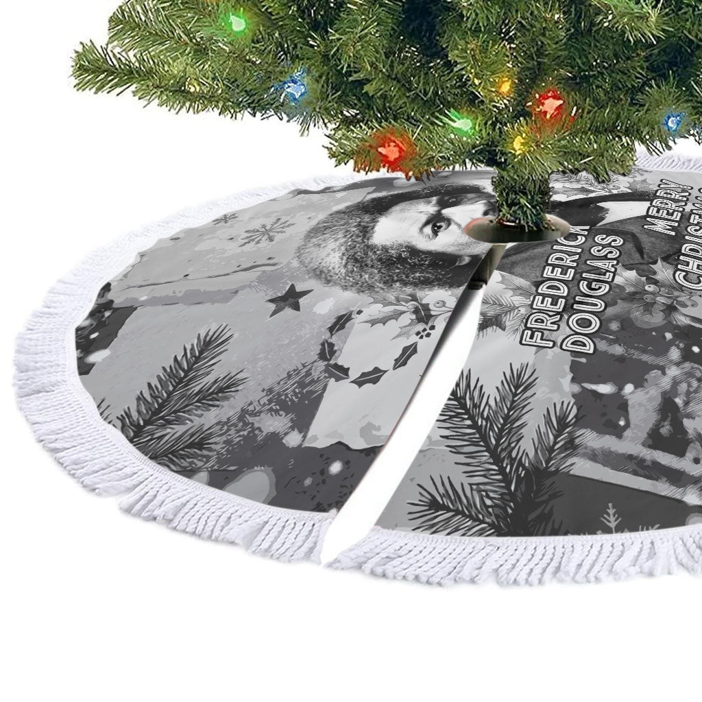 Frederick Douglass Christmas Tree Skirt Vintage Portrait Vintage Newspaper Collage Liberty Bell