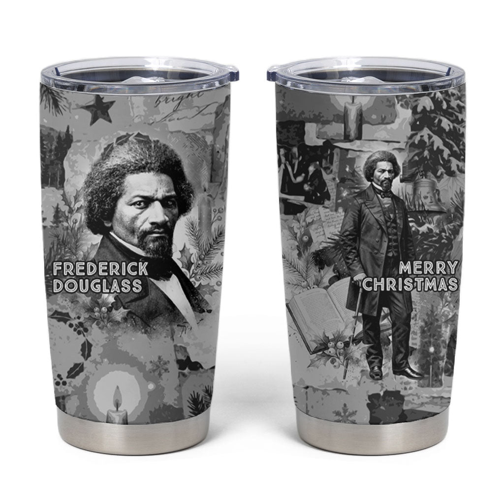 Frederick Douglass Christmas Tumbler Cup Vintage Portrait Vintage Newspaper Collage Liberty Bell
