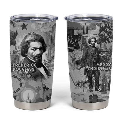 Frederick Douglass Christmas Tumbler Cup Vintage Portrait Vintage Newspaper Collage Liberty Bell