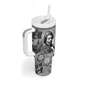 Frederick Douglass Christmas Tumbler With Handle Vintage Portrait Vintage Newspaper Collage Liberty Bell