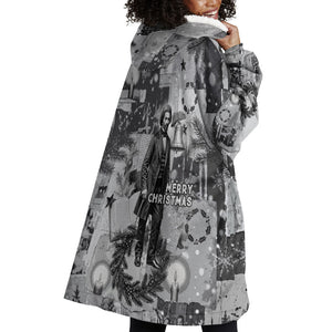 Frederick Douglass Christmas Wearable Blanket Hoodie Vintage Portrait Vintage Newspaper Collage Liberty Bell