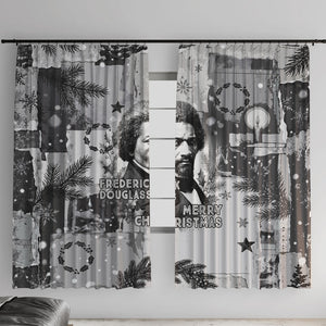 Frederick Douglass Christmas Window Curtain Vintage Portrait Vintage Newspaper Collage Liberty Bell