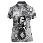 Frederick Douglass Christmas Women Polo Shirt Vintage Portrait Vintage Newspaper Collage Liberty Bell