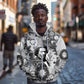 Frederick Douglass Christmas Zip Hoodie Vintage Portrait Vintage Newspaper Collage Liberty Bell