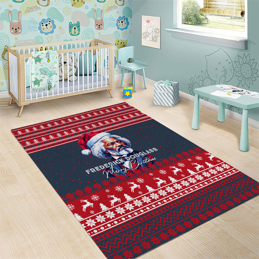 Frederick Douglass Christmas Area Rug Power Concedes Nothing Quote Ugly Sweater Knitted Pattern