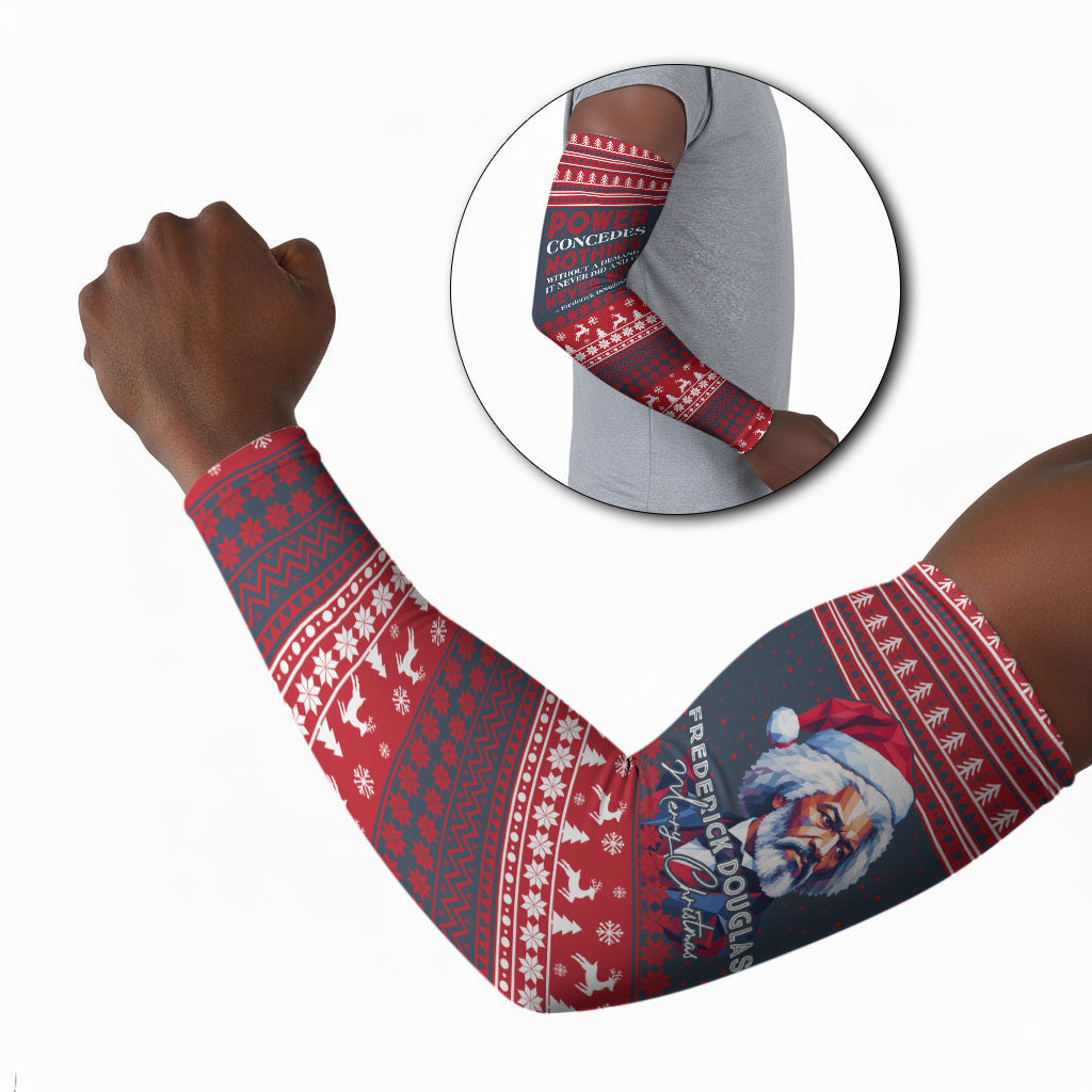 Frederick Douglass Christmas Arm Sleeves Power Concedes Nothing Quote Ugly Sweater Knitted Pattern