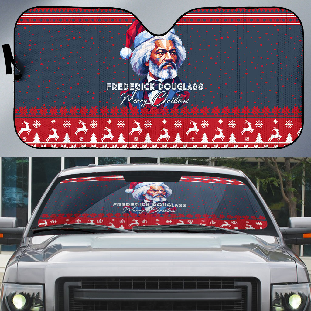 Frederick Douglass Christmas Auto Sun Shade Power Concedes Nothing Quote Ugly Sweater Knitted Pattern