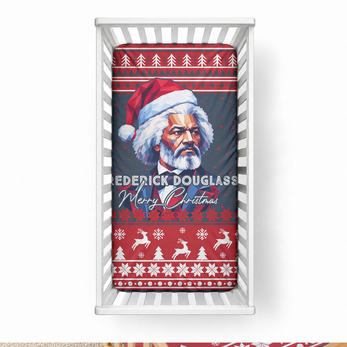 Frederick Douglass Christmas Baby Bed Cover Power Concedes Nothing Quote Ugly Sweater Knitted Pattern