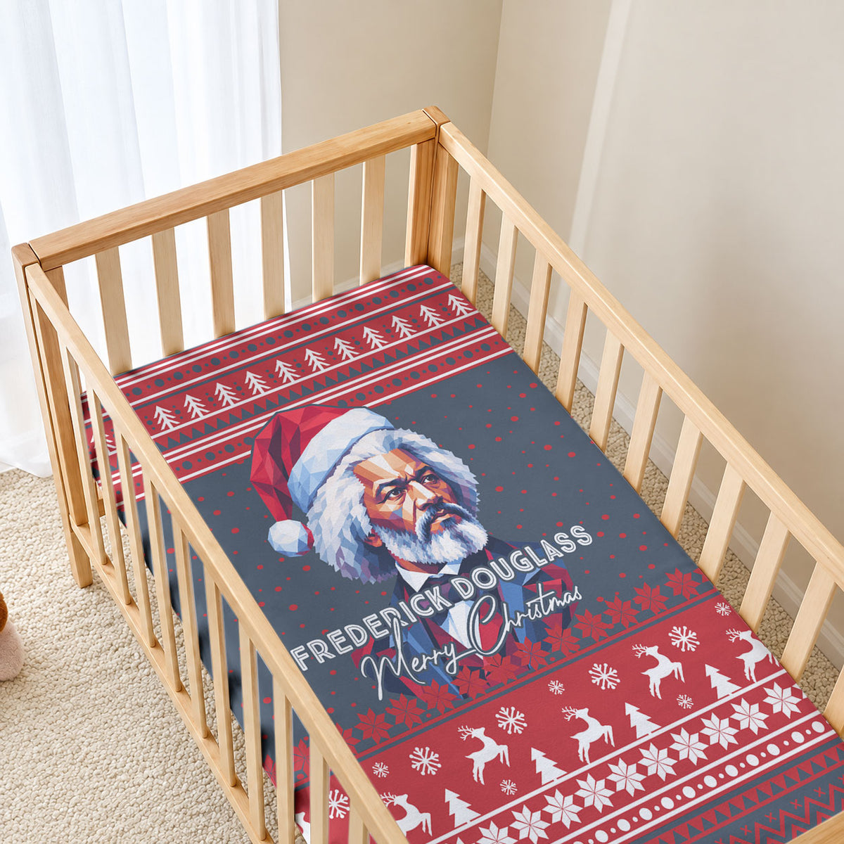 Frederick Douglass Christmas Baby Bed Cover Power Concedes Nothing Quote Ugly Sweater Knitted Pattern