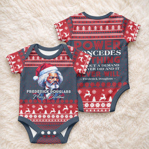 Frederick Douglass Christmas Baby Onesie Power Concedes Nothing Quote Ugly Sweater Knitted Pattern