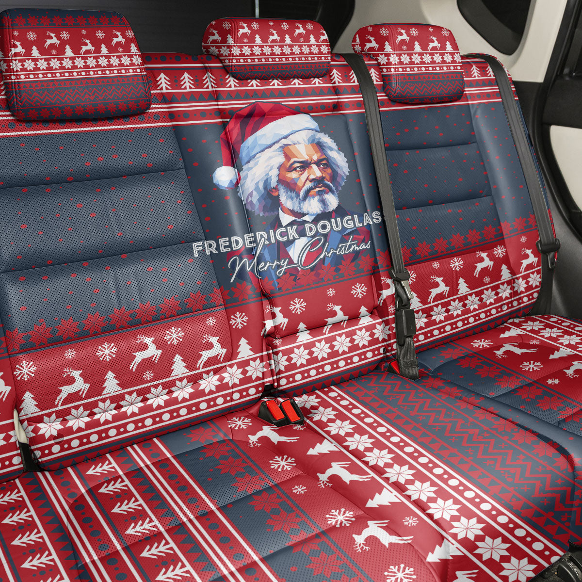 Frederick Douglass Christmas Back Car Seat Cover Power Concedes Nothing Quote Ugly Sweater Knitted Pattern