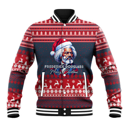 Frederick Douglass Christmas Baseball Jacket Power Concedes Nothing Quote Ugly Sweater Knitted Pattern