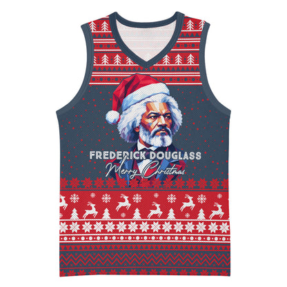 Frederick Douglass Christmas Basketball Jersey Power Concedes Nothing Quote Ugly Sweater Knitted Pattern