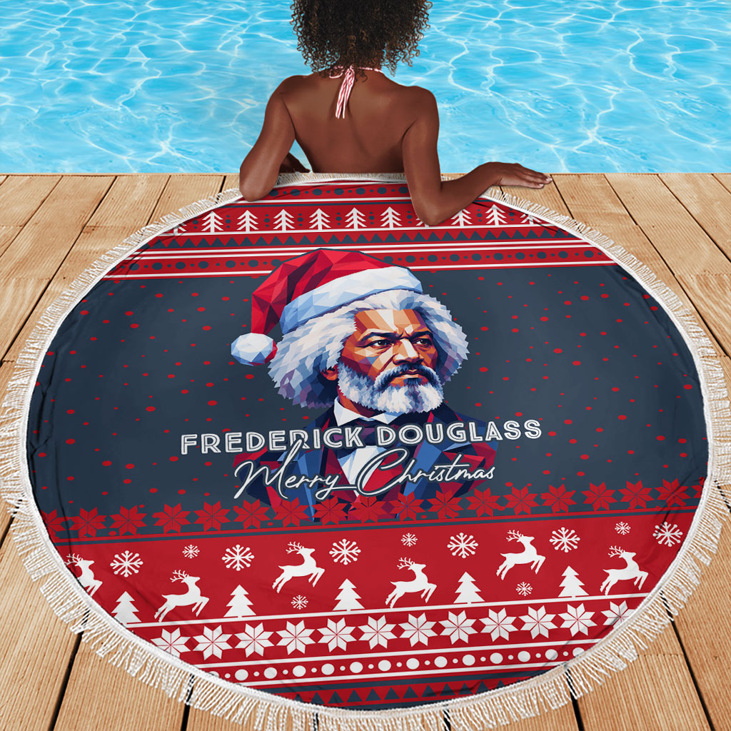 Frederick Douglass Christmas Beach Blanket Power Concedes Nothing Quote Ugly Sweater Knitted Pattern